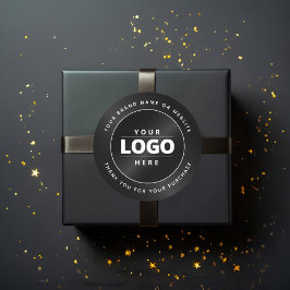Luxury Minimal Black Logo Business Packaging Runt Klistermärke