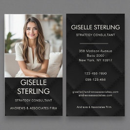 Luxury Minimal Black Professional Photo Visitkort