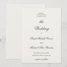 Luxury Minimal Dark Green Wedding Invitation Inbjudningar