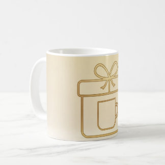 Luxury Minimal Golden Gift Icon Christm Mug, 11 oz Kaffemugg