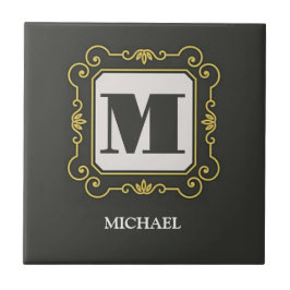 Luxury minimal Modern monogram Kakelplatta