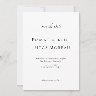 Luxury Minimal Save the Date Elegant Wedding Spara Datumet