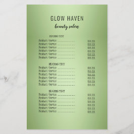 Luxury Mint Grönt Beauty Salon Flygblad
