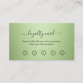 Luxury Mint Grönt Beauty Salon Lojalitetskort