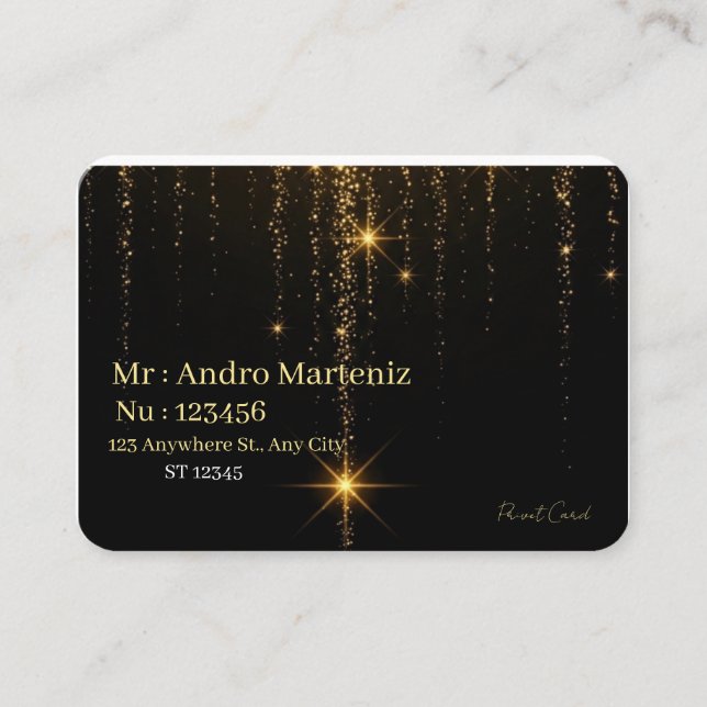 Luxury Modern Black and Gold Professional Business Visitkort (Framsida)