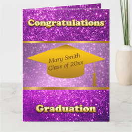 Luxury Modern Customique Lila Glitter Kort