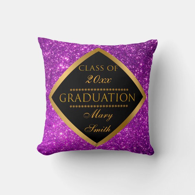 Luxury Modern Customique Lila Glitter Kudde (Framsida)