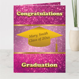 Luxury Modern Customique Rosa Glitter Kort