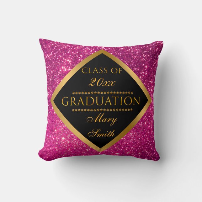 Luxury Modern Customique Rosa Glitter Kudde (Framsida)
