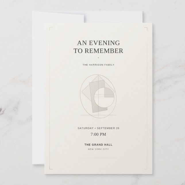 Luxury Modern Editorial Invitation Template Inbjudningar (Framsida)