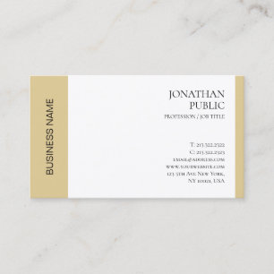 Luxury Modern Elegant Faux Guld White Professionel Visitkort