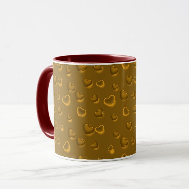 Luxury Modern Elegant Glitter Guld Heart Mugg (Framsida vänster)
