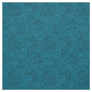 Luxury Modern Elegant Kärlek Blue Heart Tyg