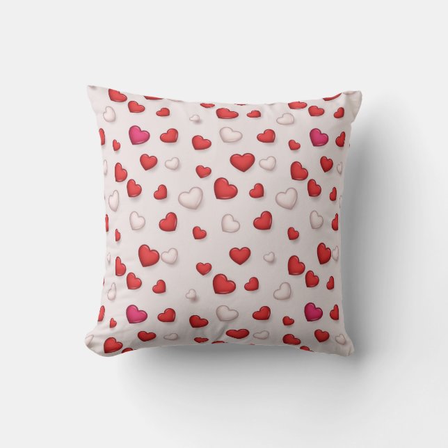 Luxury Modern Elegant Kärlek Red Heart Kudde (Framsida)