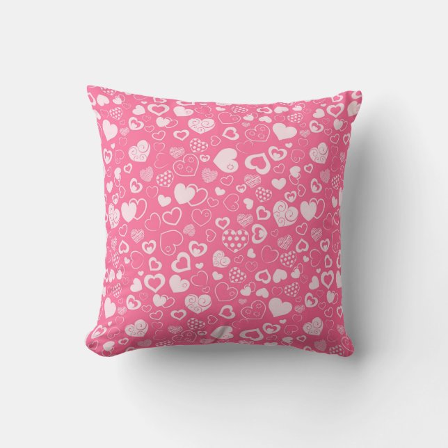 Luxury Modern Elegant Kärlek Rosa Heart Kudde (Framsida)