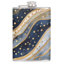 Luxury, Modern, Gold Blue Pattern,