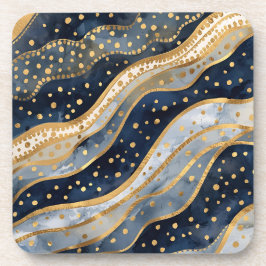 Luxury, Modern, Gold Blue Pattern Underlägg