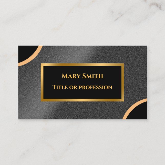 Luxury Modern Guld Black Professionell Visitkort (Framsida)