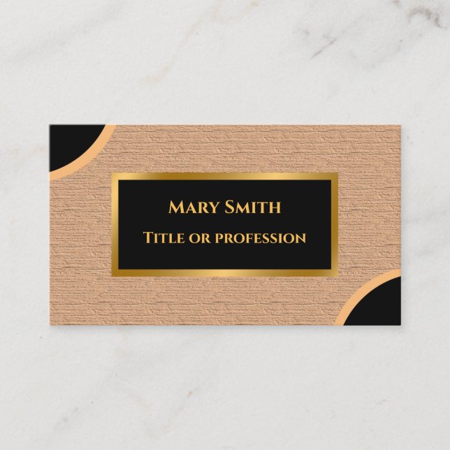 Luxury Modern Guld Brown Visitkort (Framsida)