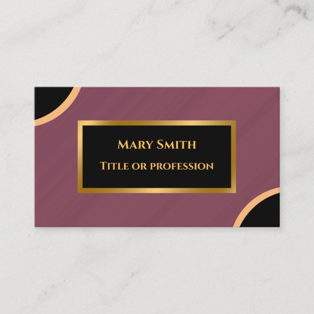 Luxury Modern Guld Burgundy Marble Visitkort (Framsida)