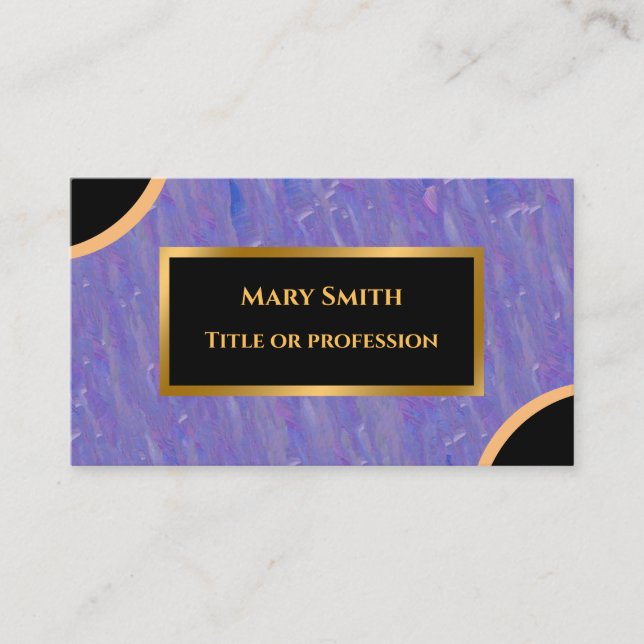 Luxury Modern Guld Lila Marble Visitkort (Framsida)