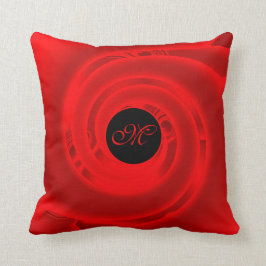 Luxury Modern Neon Red Abstrakt Blommigt Ro Kudde