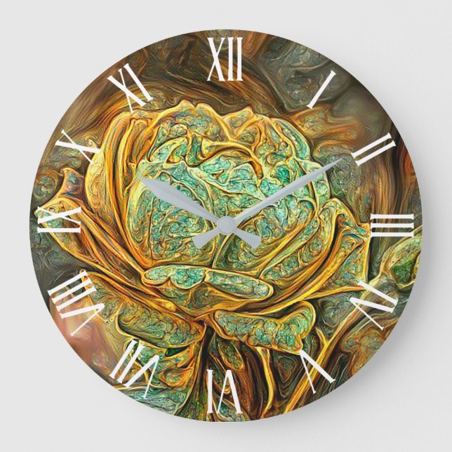 Luxury Modern Patina Guld Ro Stor Klocka (Framsida)