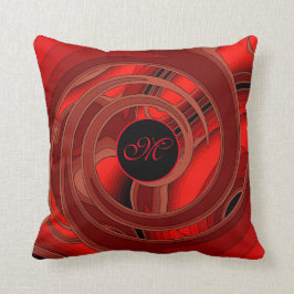 Luxury Modern Red Abstrakt Blommigt Ro Kudde