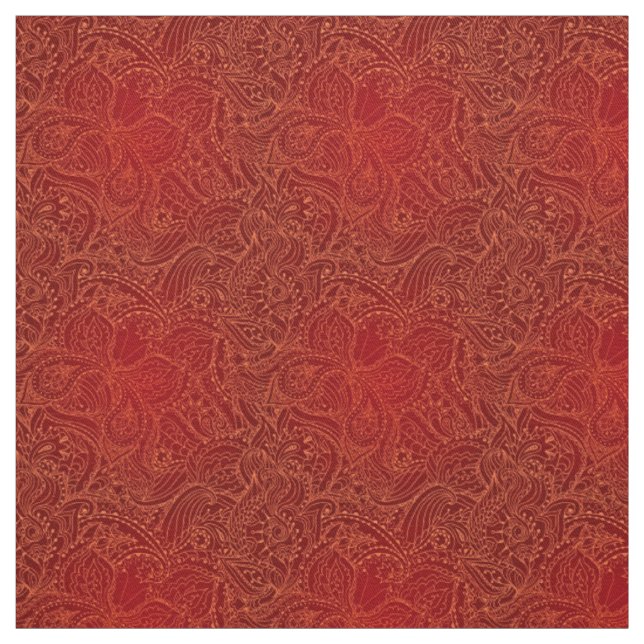 Luxury Modern Red Natural Blommigt Butterfly Fabri Tyg (Provkarta)