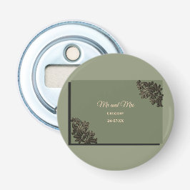 Luxury Modern Sage grönt & guld Metall Flasköppnare