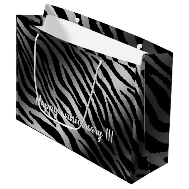 Luxury Modern Zebra Silver Black Line (Framsidan Vinklad)
