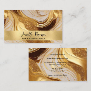 Luxury Molten Gold Foil och Glitter Visitkort