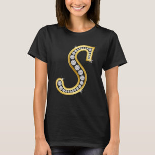 Luxury Mongram initial brev s, guldbrev s. T Shirt