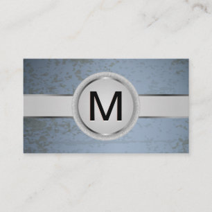 Luxury Monogram Band   Blue Grunge Struktur Visitkort