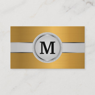 Luxury Monogram Band | Metallic Guld Brushed Visitkort