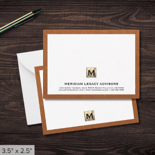 Luxury Monogram Business Anteckningskort