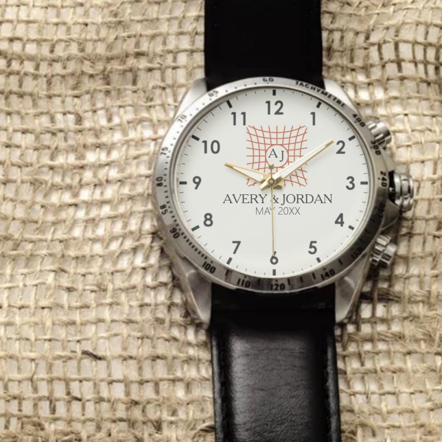 Luxury Monogram Elegant Initials Couple Names Armbandsur (Skapare uppladdad)