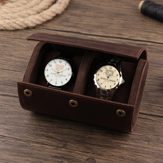 Luxury Monogram Elegant Initials Couple Names Armbandsur (Skapare uppladdad)