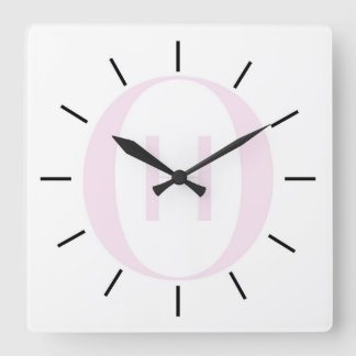 Luxury Monogram Initial Wall Clock Fyrkantig Klocka