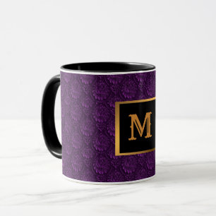 Luxury Monogrammed Lila Blommigt Mugg
