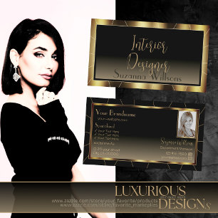 Luxury Mörk Guld Brown Gradient med Photo Visitkort
