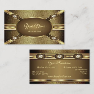 Luxury Mörk Guld Effects Elegant Shimmery Diamonds Visitkort