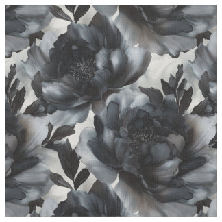 Luxury Mörk Peonies Fabric Tyg