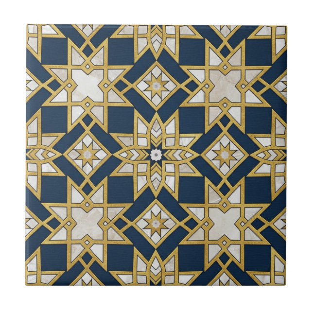 Luxury Moroccan Zellige Mosaic Seamless Pattern Kakelplatta (Framsidan)