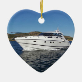 Luxury Motor Boat Julgransprydnad Keramik