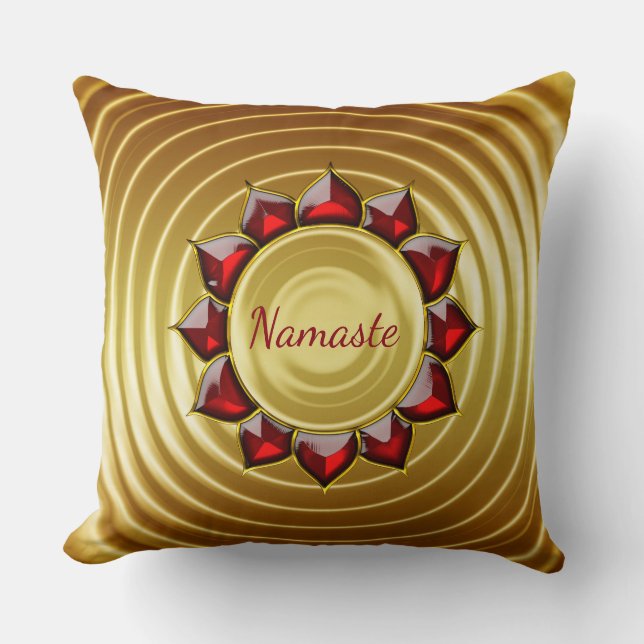 Luxury Namaste red och guld Kudde (Framsida)