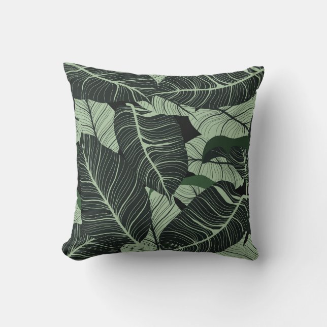 Luxury nature leaves background. Floral pattern, T Kudde (Framsida)