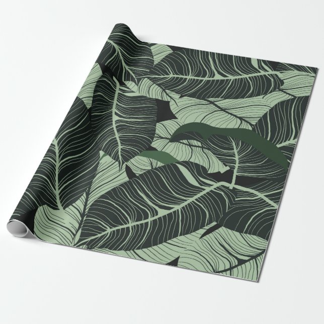 Luxury nature leaves background. Floral pattern, T Presentpapper (Utrullad)