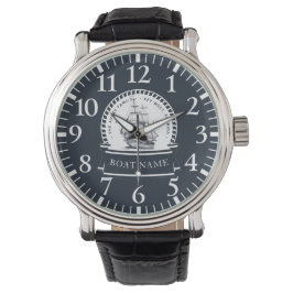 Luxury Navy Blue Boat Family Namn Armbandsur
