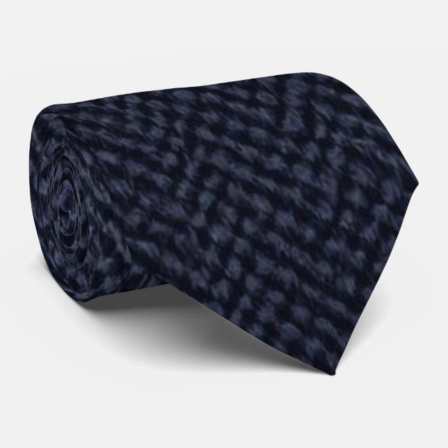 Luxury Navy Blue Saffiano Crosshatch Textured Neck Slips (Rullad)